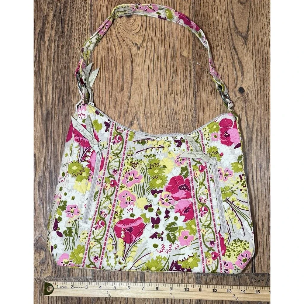 Vera Bradley Make Me Blush Quilted Cotton Shoulder Bag Retired Floral Purse Pink